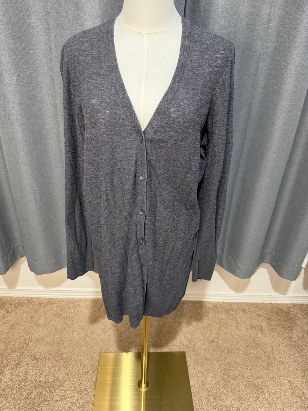 Torrid Size 1 Gray Longline Button Front Cardigan